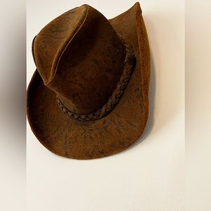 VTG Henschel Hat Co leather western cowboy hat brown suede size small